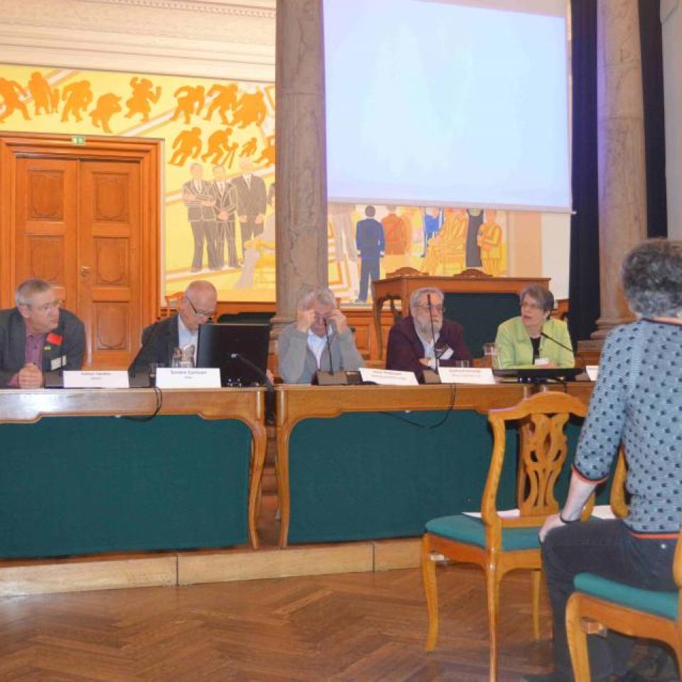 Panel at nuclear waste conference in Faellessalen in 2015