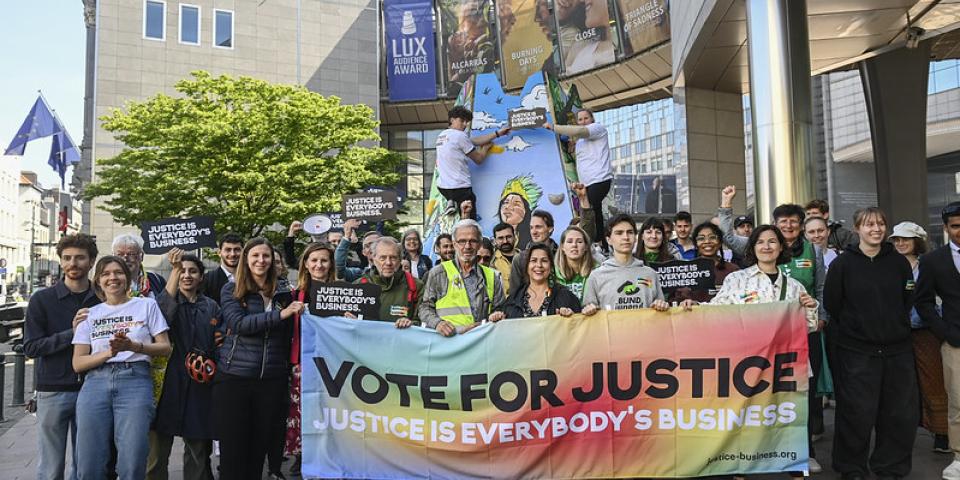 Aktion i Bruxelles forud for afstemningen